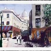 Paris Montmartre. Watercolor Painting project by Thomas Kimmich - 04.03.2023
