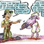 Actualidad humorística bajo la mirada y comprensión de Arse (albañil)  y Dola (oveja sabia). Un proyecto de Ilustración tradicional, Cómic, Dibujo a lápiz, Dibujo y Narrativa de Constantino López Sánchez-T. - 27.06.2023