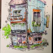 My project for course: Expressive Architectural Sketching with Colored Markers. Sketching, Drawing, Architectural Illustration, Sketchbook & Ink Illustration project by mickes66 - 04.05.2023