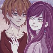 Kuro y Kyoka (personajes originales). Traditional illustration, and Digital Drawing project by Andrea Navarrete - 12.30.2022