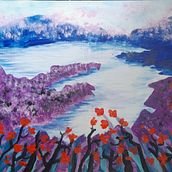 Meu projeto do curso: Pintura acrílica passo a passo: crie paisagens incríveis. Traditional illustration, Painting, Acr, lic Painting, and Sketchbook project by rcraquel94 - 03.28.2023