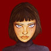 O rosto. Traditional illustration, Fine Arts, Painting, Creativit, Drawing, and Watercolor Painting project by Thalita Adorno - 04.06.2023
