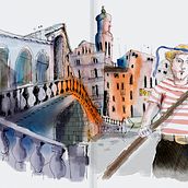 Mein Abschlussprojekt für den Kurs: Aquarellsketching: Drück deine Ideen aus . Traditional illustration, Sketching, Creativit, Drawing, Watercolor Painting, and Sketchbook project by Thomas Kimmich - 04.06.2023
