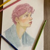 Mi proyecto del curso: Dibujo de retratos llamativos con lápices de colores. Drawing, Portrait Drawing, Sketchbook, and Colored Pencil Drawing project by Grecia capistran - 04.06.2023