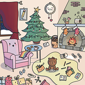 Creazione di mondi kawaii: aspettando Babbo Natale. Character Design, Digital Illustration, and Traditional illustration project by Alessia Perego - 04.02.2023