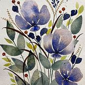 Mein Abschlussprojekt für den Kurs: Blumen-Kompositionen mit Aquarell malen. Een project van Traditionele illustratie,  Beeldende kunst, Schilderij, Aquarelschilderen,  Botanische illustratie y Naturalistische illustratie van beart_1 - 06.04.2023