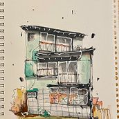 My project for course: Expressive Architectural Sketching with Colored Markers. Sketching, Drawing, Architectural Illustration, Sketchbook & Ink Illustration project by caileb_ - 04.08.2023