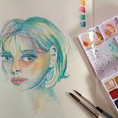 My project for course: Vibrant Portrait Drawing with Colored Pencils. Desenho, Desenho de retrato, e Sketchbook projeto de Suzanne Groenewald - 08.04.2023
