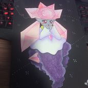 Fanart Diancie. Traditional illustration project by Gabriela Simon - 04.09.2023