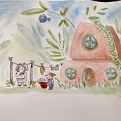 Mój projekt z kursu: Bajkowe światy ilustrowane tuszem i akwarelą. Traditional illustration, Character Design, Drawing, Watercolor Painting, Ink Illustration, and Manga project by Alex Witkowska - 04.10.2023