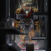 escenario para videojuego ciberpunk con mecha. Un projet de Design , Illustration traditionnelle, Beaux Arts, Conception de jeux , Design graphique, Scénographie, Esquisse , Dessin, Illustration numérique, Jeux vidéo, Art conceptuel, Conception numérique, Dessin numérique , et Peinture numérique de Francisco Aguilar Grande - 11.04.2023