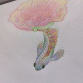 Mind wandering -> Bettas + Mallow . Traditional illustration, Pencil Drawing, Drawing, Artistic Drawing, Naturalistic Illustration, and Colored Pencil Drawing project by Anzhelika - 04.11.2023