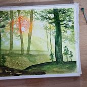 My project for course: Dreamy Watercolor Landscapes: Paint with Light. Painting, and Watercolor Painting project by Ilana Barak - 04.11.2023