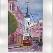 Mein Abschlussprojekt für den Kurs: Stadtlandschaften in Gouache. Traditional illustration, Painting, and Gouache Painting project by Heike Grebe - 04.11.2023