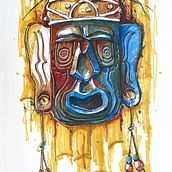 Trader Sam’s tribal mask at Disney. Traditional illustration, and Architecture project by Pete Sutton - 04.04.2023