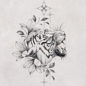Meu projeto do curso: Tatuagem botânica com pontilhismo. Ilustração tradicional, Desenho de tatuagens e Ilustração botânica projeto de raju_julio - 12.04.2023