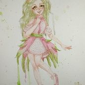 Mi proyecto del curso: Ilustración manga en acuarela. "Fruta Dragón". Traditional illustration, Drawing, Watercolor Painting, and Manga project by Melanie Díaz Lara - 04.06.2023
