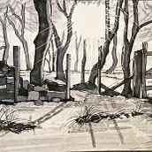 Tree sketches - pen. Un proyecto de Ilustración tradicional, Bocetado y Dibujo de Steve Munro - 13.04.2023