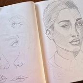 Mi proyecto del curso: Cuaderno de retratos a línea con grafito. Een project van  Beeldende kunst,  Schetsen,  Tekening,  Portrettekening y Sketchbook van Rolando Díaz Saavedra - 12.04.2023