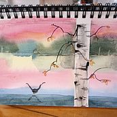 Mon projet du cours : Paysages atmosphériques à l'aquarelle. Pintura em aquarela projeto de Isabelle Beaudoin - 14.04.2023