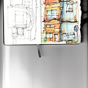 My project for course: Expressive Architectural Sketching with Colored Markers. Sketching, Drawing, Architectural Illustration, Sketchbook & Ink Illustration project by Robert Noall - 04.14.2023