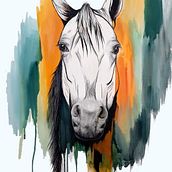 Horse Portrait. Projekt z dziedziny Portret i Malowanie akwarelą użytkownika Dallas Cronwright - 15.04.2023