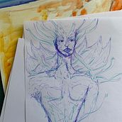My project for course: Fantasy Sketchbook: Draw Characters from Imagination. Traditional illustration, Creativit, Drawing, and Sketchbook project by Aryana - 04.15.2023