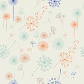 My project for course: Vector Pattern Creation and Commercialization Pattern Dandelion. Traditional illustration, Pattern Design, Fashion Design, Printing, and Business project by Rosana Simões - 04.16.2023