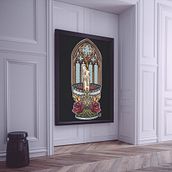 VIRGIN 🙏🏼🖤🕯️. Design, Traditional illustration, Advertising, Editorial Design, Furniture Design, Making, Painting, Vector Illustration, Creativit, Drawing, Poster Design, Digital Illustration, Digital Design, Digital Painting, and Editorial Illustration project by Andrea Moral García - 04.11.2023