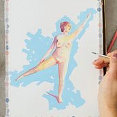 Figura humana en acuarela. Un projet de Illustration traditionnelle, Beaux Arts, Peinture, Aquarelle, Dessin réaliste , et Dessin anatomique de Diana Karina - 05.04.2023