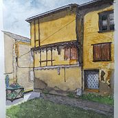 Mon projet du cours : Dessin architectural à l’aquarelle et à l’encre. Esboçado, Desenho, Pintura em aquarela, Ilustração arquitetônica, Sketchbook e Ilustração com tinta projeto de philbrossas - 16.04.2023