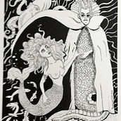 A Pequena Sereia, a Feiticeira e a Poção Mágica. Un progetto di Disegno, Disegno artistico e Illustrazione con inchiostro di Francisco Costa - 17.04.2023