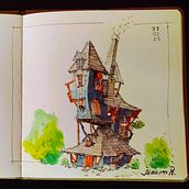 Mi proyecto del curso: Dibujo arquitectónico expresivo con marcadores de colores. Sketching, Drawing, Architectural Illustration, Sketchbook & Ink Illustration project by jeremyps - 04.17.2023