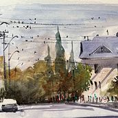 Mi proyecto del curso: Creación de paisajes contemporáneos en acuarela. Fine Arts, and Watercolor Painting project by tati_alonso64 - 04.15.2023