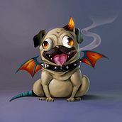 Mi proyecto del curso: Pintura digital de personajes:DragonPug. Un projet de Illustration traditionnelle, Conception de personnages, Illustration numérique , et Peinture numérique de marcosramones21 - 14.04.2023