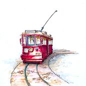 Trolley Car. Traditional illustration, and Architecture project by Pete Sutton - 04.17.2023
