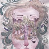 Mi proyecto del curso: Ilustración surrealista con acuarela y tinta "un viaje al interior". Traditional illustration, Fine Arts, Painting, Drawing, and Watercolor Painting project by Vanessa Cabrera - 04.12.2023