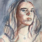 Mein Abschlussprojekt für den Kurs: Artistische Aquarellporträts. Fine Arts, Painting, Watercolor Painting, and Portrait Drawing project by Sylvie Schmit - 04.18.2023