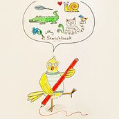 Mein Abschlussprojekt für den Kurs: Illustrationstechniken zum Lösen kreativer Blockaden. Design, Traditional illustration, Fine Arts, Painting, Creativit, Creating with Kids, and Sketchbook project by Sabine Hofmann - 04.19.2023