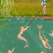 Mermaids of Cambridge Paintings. Un proyecto de Ilustración tradicional y Artesanía de Jessie Lu Hutchinson - 19.04.2023