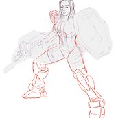 Ilustración digital - Comisión: Gundam Girl. Un proyecto de Ilustración tradicional y Diseño de personajes de NICOLÁS SALIO - 19.04.2023
