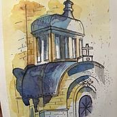 Mi proyecto del curso: Dibujo arquitectónico con acuarela y tinta Ein Projekt aus dem Bereich Skizzenentwurf, Zeichnung, Aquarellmalerei, Architektonische Illustration, Sketchbook und Illustration mit Tinte von vicky_madrid13 - 19.04.2023