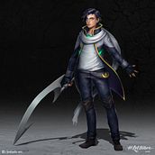 Dante - Male Diana (LoL). Un progetto di Illustrazione tradizionale, Arte concettuale, Pittura digitale e Character design di Joaquín Ponce Vives - 20.04.2023