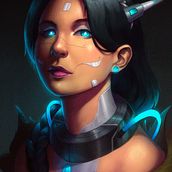 Cyberpunk portrait. Un progetto di Illustrazione tradizionale, Arte concettuale e Pittura digitale di Joaquín Ponce Vives - 20.04.2023