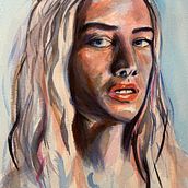 Mi proyecto del curso: Retrato artístico en acuarela. Un proyecto de Pintura a la acuarela, Bellas Artes, Pintura y Dibujo de Retrato de Menchu Bagur - 20.04.2023