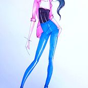 Il mio progetto del corso: Illustrazione di figurini di moda. Traditional illustration, Sketching, Fashion Design, Digital Drawing, and Fashion Illustration	 project by Nadia Puccio - 04.21.2023