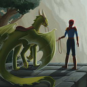 Girl and her Dragon. Ilustração tradicional, e Pintura digital projeto de Maddie Sullivan - 17.06.2022