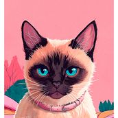 Gatita de collar rosado. Traditional illustration, Fine Arts, and Drawing project by irvin_th - 04.22.2023