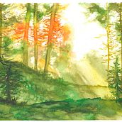 Mi proyecto del curso: Paisajes de ensueño con acuarela: plasma la luz. Painting, and Watercolor Painting project by Camila Rubilar - 04.23.2023