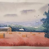 Il mio progetto del corso: Paesaggi ad acquerello: strumenti e tecniche sperimentali. Fine Arts, Painting, and Watercolor Painting project by simodale - 04.23.2023